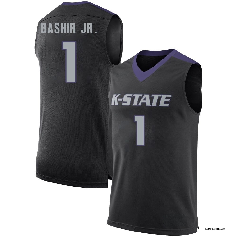Men's Abdi Bashir Jr. Kansas State Wildcats Replica Basketball Jersey - Black