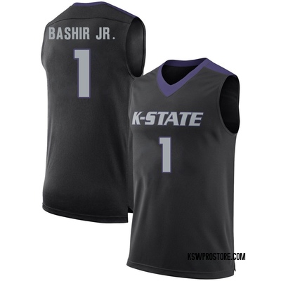 Men's Abdi Bashir Jr. Kansas State Wildcats Replica Basketball Jersey - Black