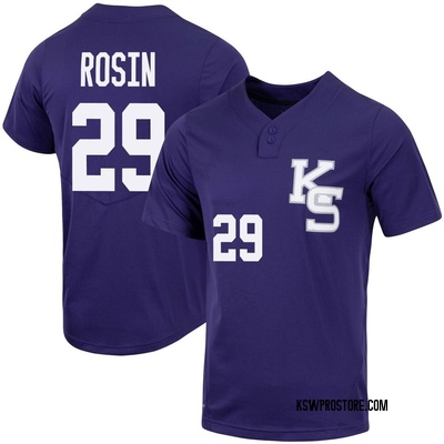Men's Ben Rosin Kansas State Wildcats Replica Full-Button Baseball Jersey - Purple