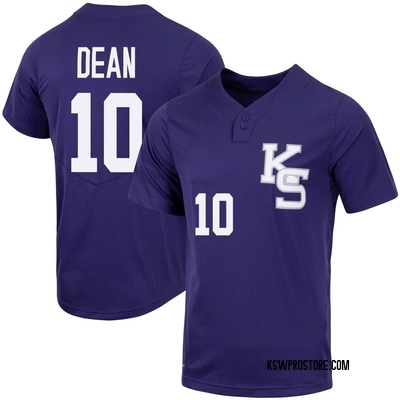 Men's Blake Dean Kansas State Wildcats Replica Full-Button Baseball Jersey - Purple