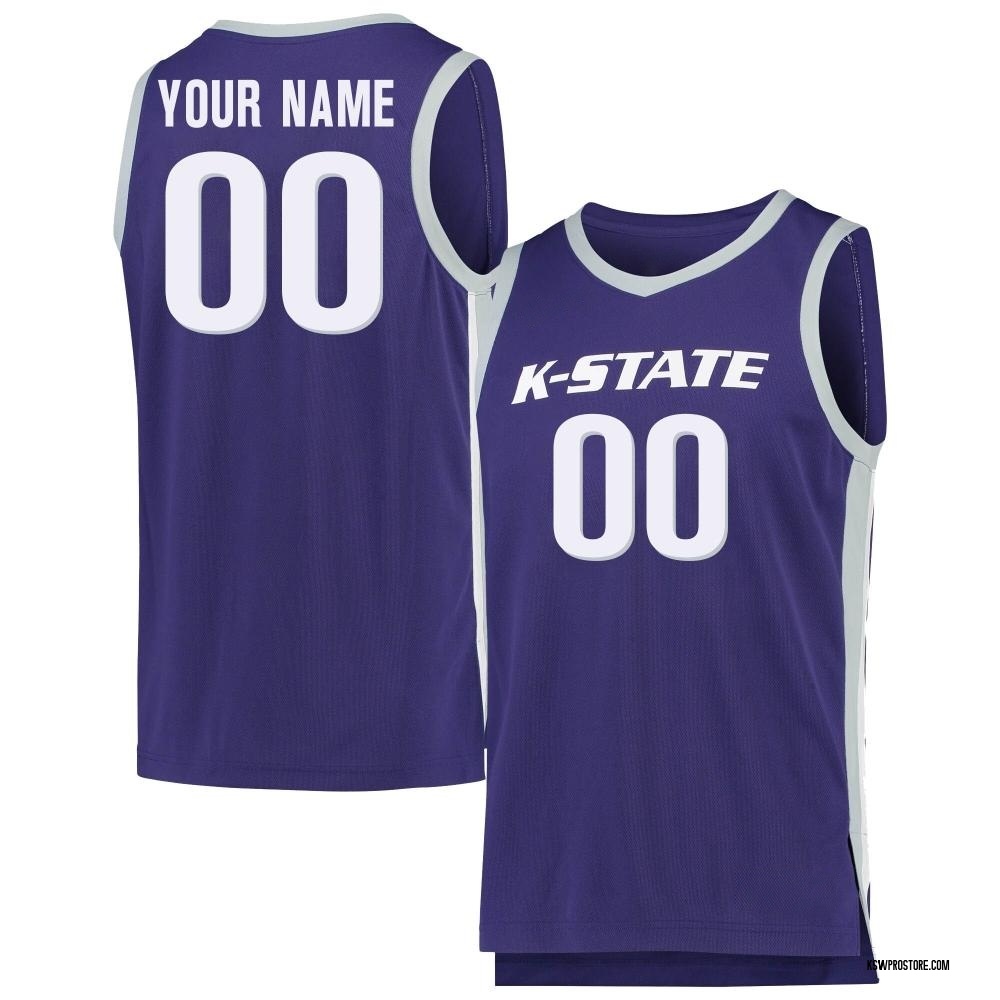 Men's Custom Kansas State Wildcats Replica Basketball Jersey - Purple