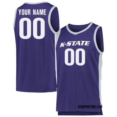 Men's Custom Kansas State Wildcats Replica Basketball Jersey - Purple