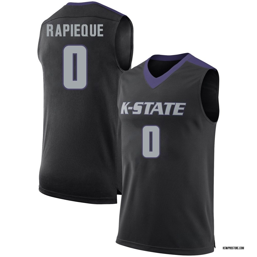 Men's Elias Rapieque Kansas State Wildcats Replica Basketball Jersey - Black
