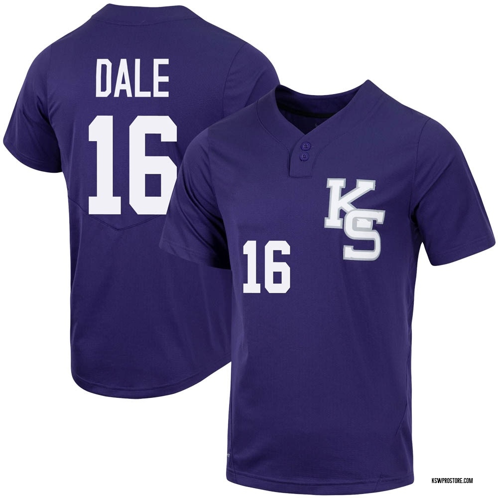 Men's Elijah Dale Kansas State Wildcats Replica Full-Button Baseball Jersey - Purple