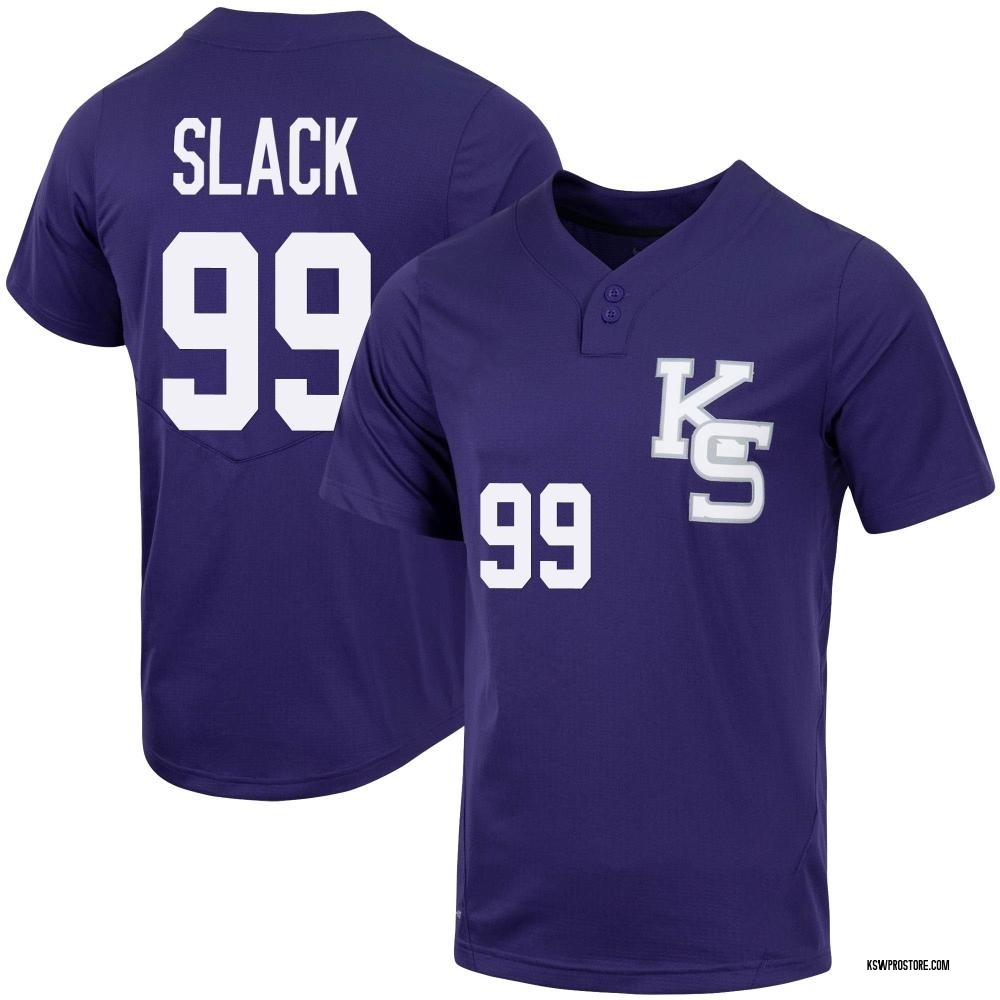 Men's JJ Slack Kansas State Wildcats Replica Full-Button Baseball Jersey - Purple