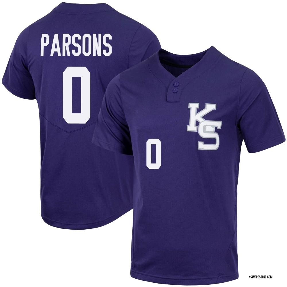 Men's Jaden Parsons Kansas State Wildcats Replica Full-Button Baseball Jersey - Purple