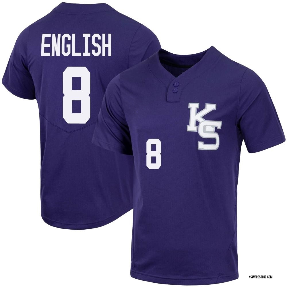 Men's Nick English Kansas State Wildcats Replica Full-Button Baseball Jersey - Purple