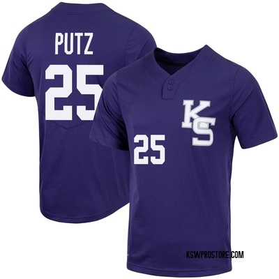 Men's Rohan Putz Kansas State Wildcats Replica Full-Button Baseball Jersey - Purple