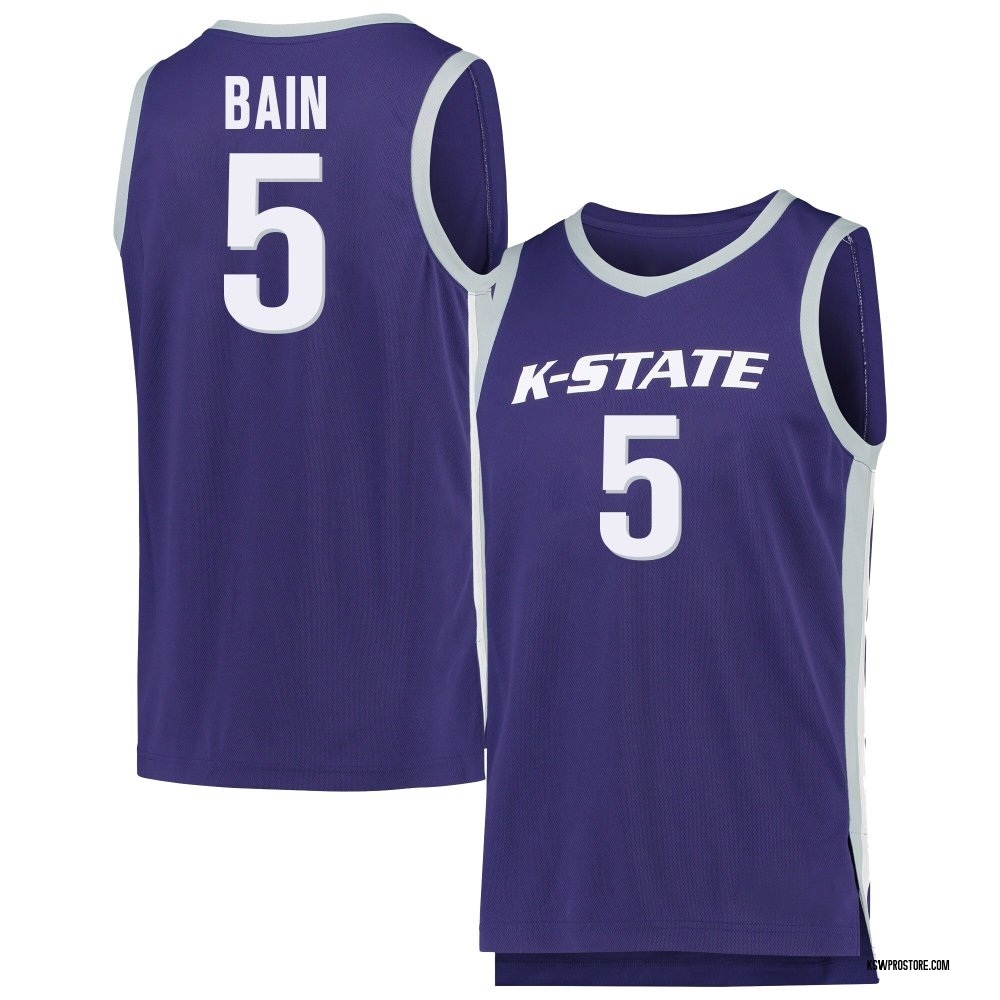 Men's Spencer Bain Kansas State Wildcats Replica Basketball Jersey - Purple