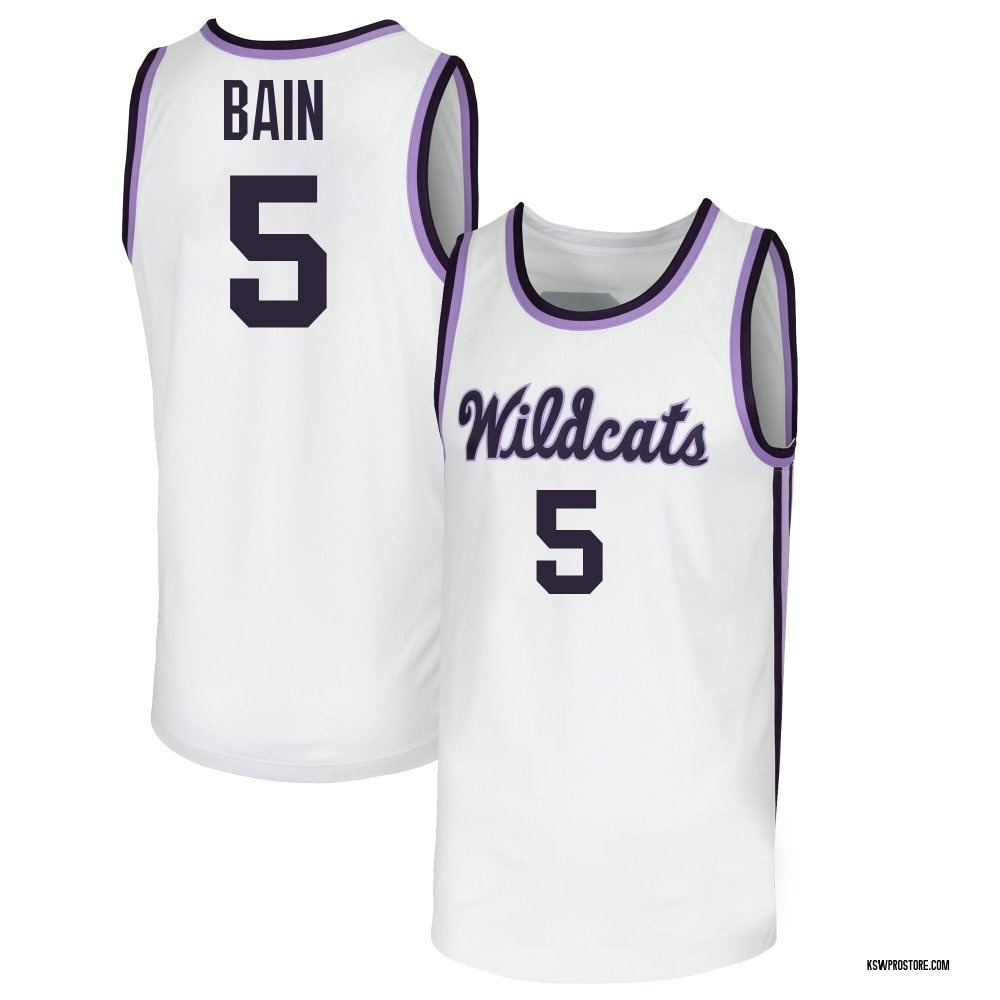 Men's Spencer Bain Kansas State Wildcats Replica Basketball Jersey - White