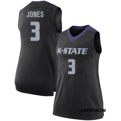 Women's C.J. Jones Kansas State Wildcats Replica Basketball Jersey - Black