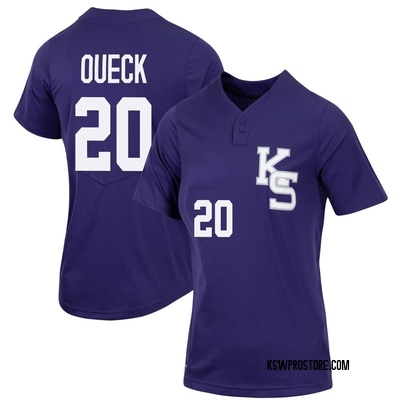Women's Carson Queck Kansas State Wildcats Replica Full-Button Baseball Jersey - Purple