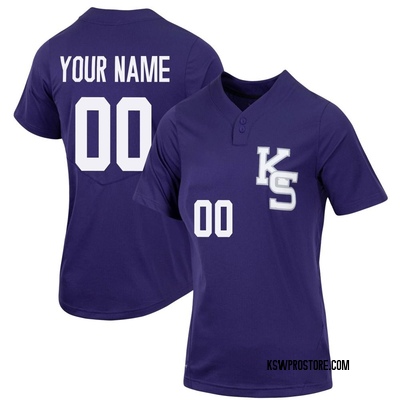 Women's Custom Kansas State Wildcats Replica Full-Button Baseball Jersey - Purple