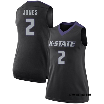 Women's Max Jones Kansas State Wildcats Replica Basketball Jersey - Black