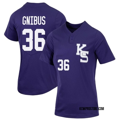 Women's Will Gnibus Kansas State Wildcats Replica Full-Button Baseball Jersey - Purple