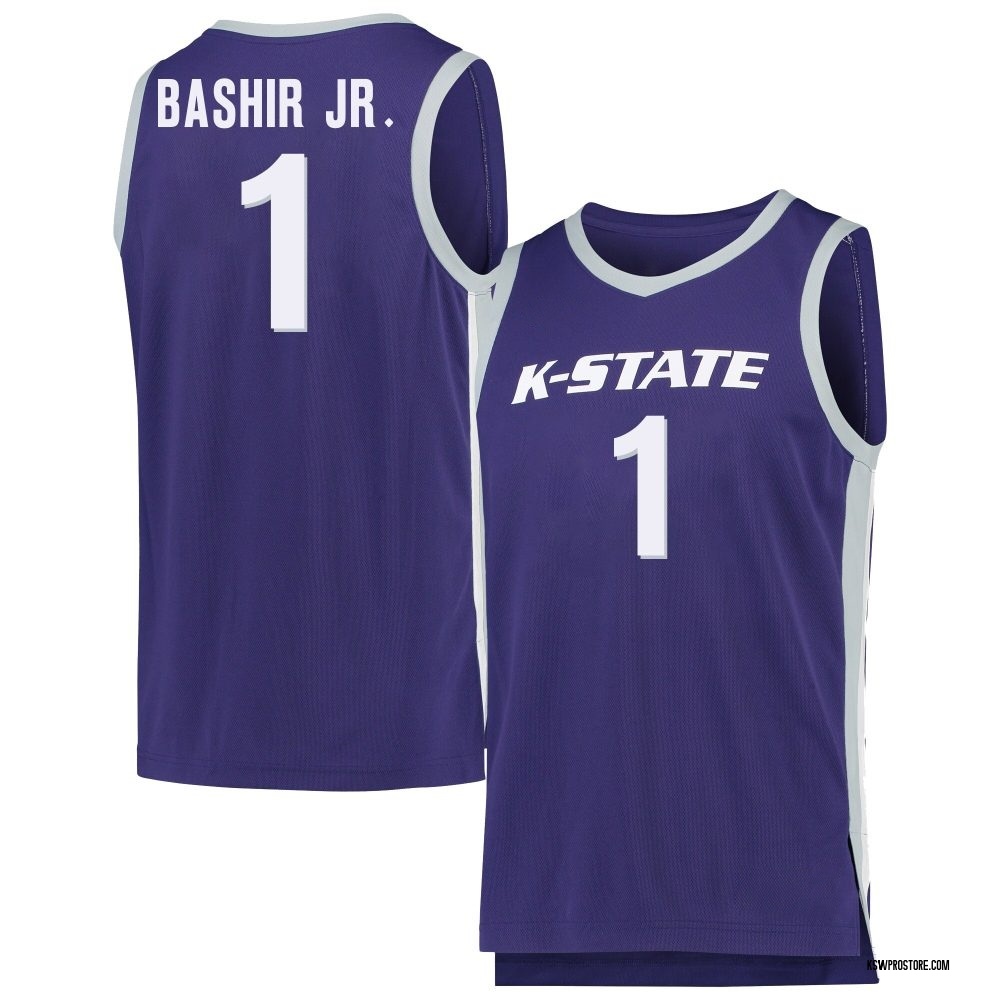 Youth Abdi Bashir Jr. Kansas State Wildcats Replica Basketball Jersey - Purple