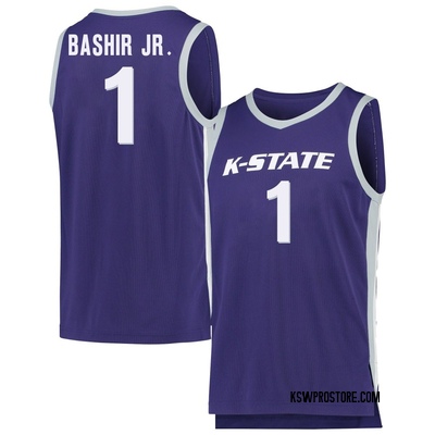 Youth Abdi Bashir Jr. Kansas State Wildcats Replica Basketball Jersey - Purple
