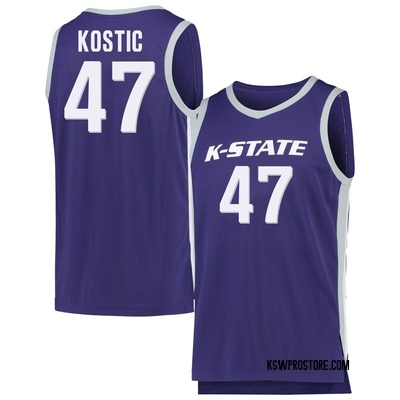 Youth Andrej Kostic Kansas State Wildcats Replica Basketball Jersey - Purple