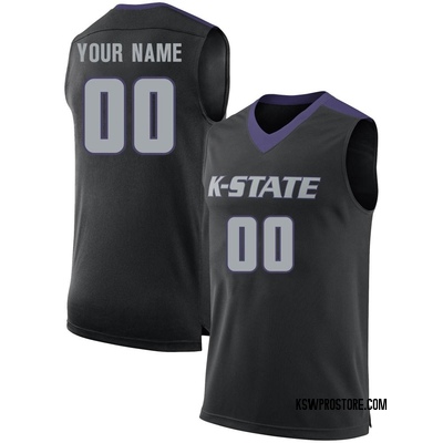 Youth Custom Kansas State Wildcats Replica Basketball Jersey - Black