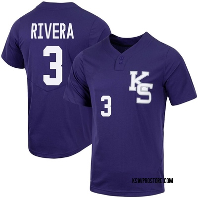 Youth Danniel Rivera Kansas State Wildcats Replica Full-Button Baseball Jersey - Purple