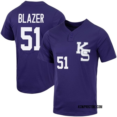 Youth Dylan Blazer Kansas State Wildcats Replica Full-Button Baseball Jersey - Purple