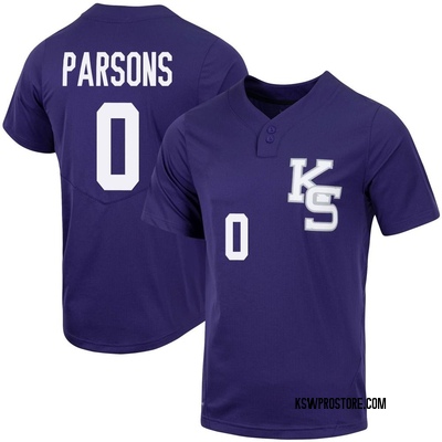 Youth Jaden Parsons Kansas State Wildcats Replica Full-Button Baseball Jersey - Purple