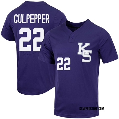 Youth Kaelen Culpepper Kansas State Wildcats Replica Full-Button Baseball Jersey - Purple