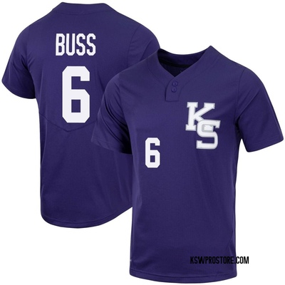 Youth Mason Buss Kansas State Wildcats Replica Full-Button Baseball Jersey - Purple