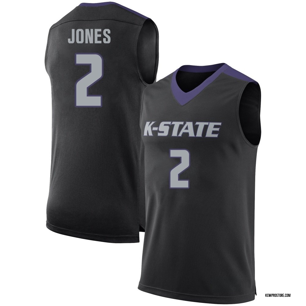 Youth Max Jones Kansas State Wildcats Replica Basketball Jersey - Black