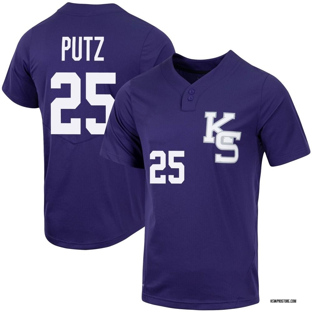Youth Rohan Putz Kansas State Wildcats Replica Full-Button Baseball Jersey - Purple